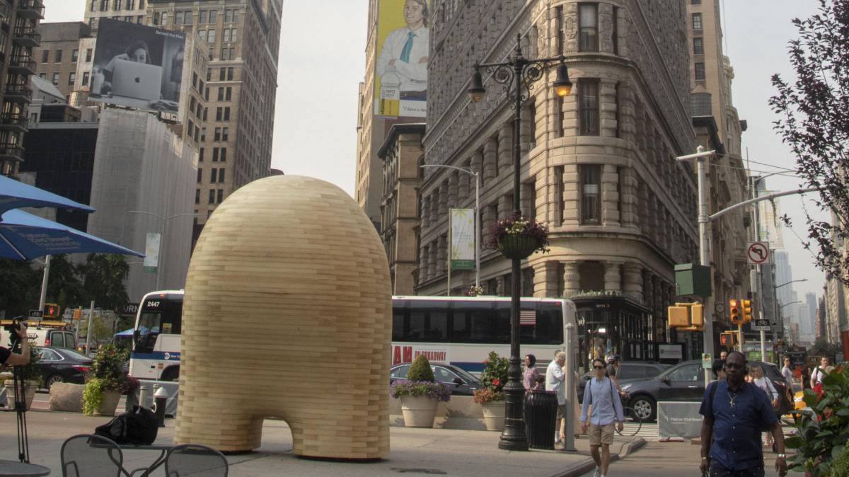 La escultura 'Link', frente al Flatiron.