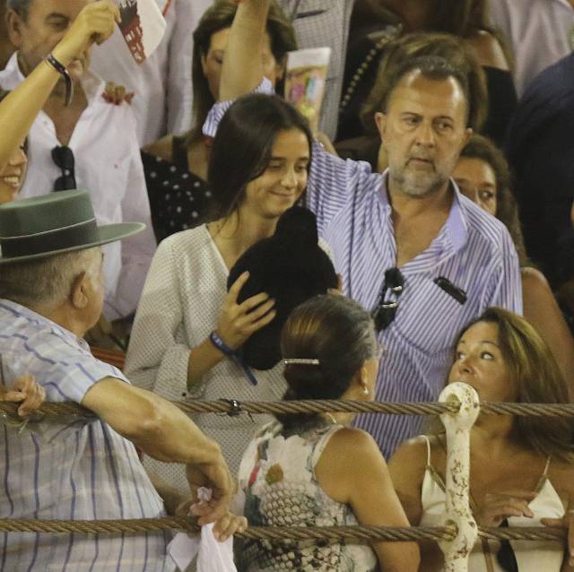 Victoria Federica de Marichalar este sábado en el brindís que le dedicó Andrés Roca Rey.