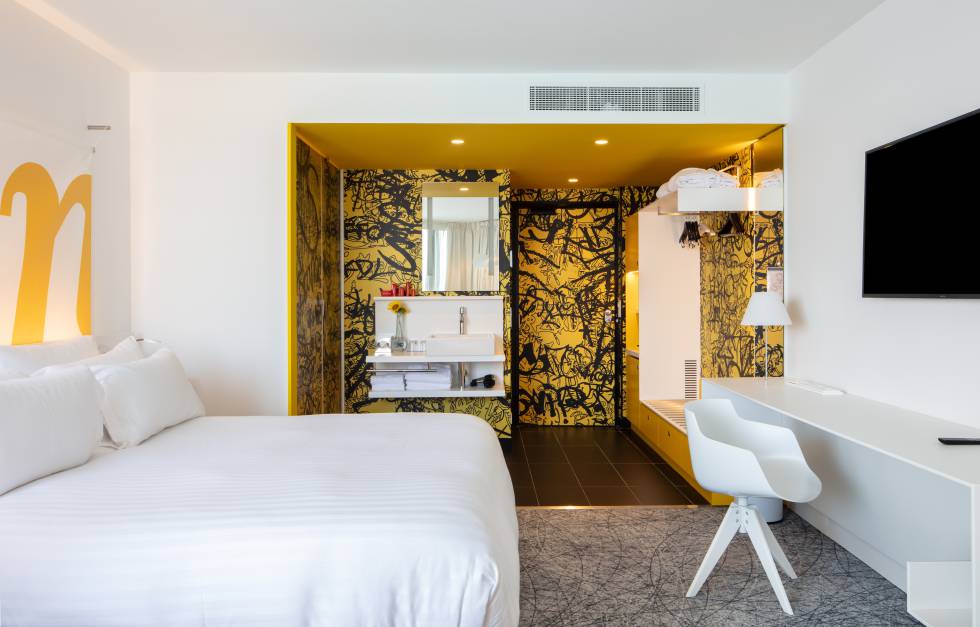 Las habitaciones del hotel recogen el espíritu grafitero de Marsella.