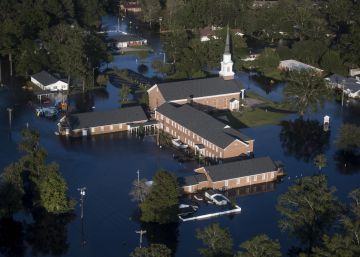 Las zonas inundadas tras el paso del huracán Florence, en imágenes