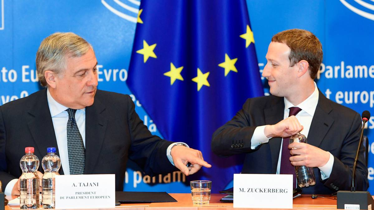 Antonio Tajani, junto a Mark Zuckerberg