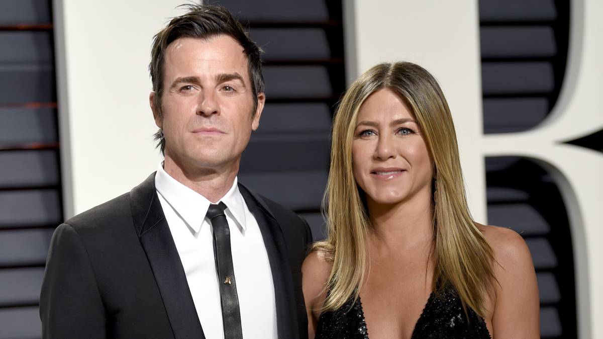 Justin Theroux y Jennifer Aniston en 2017.
