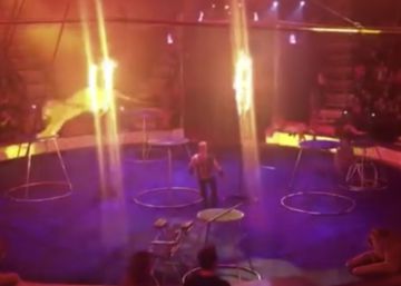 El público de un circo protesta por el maltrato de un domador a una tigresa