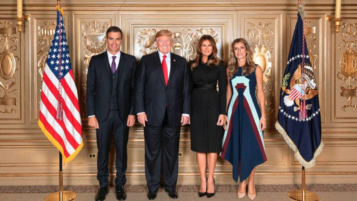 Sánchez, Donald y Melania Trump y Gómez.