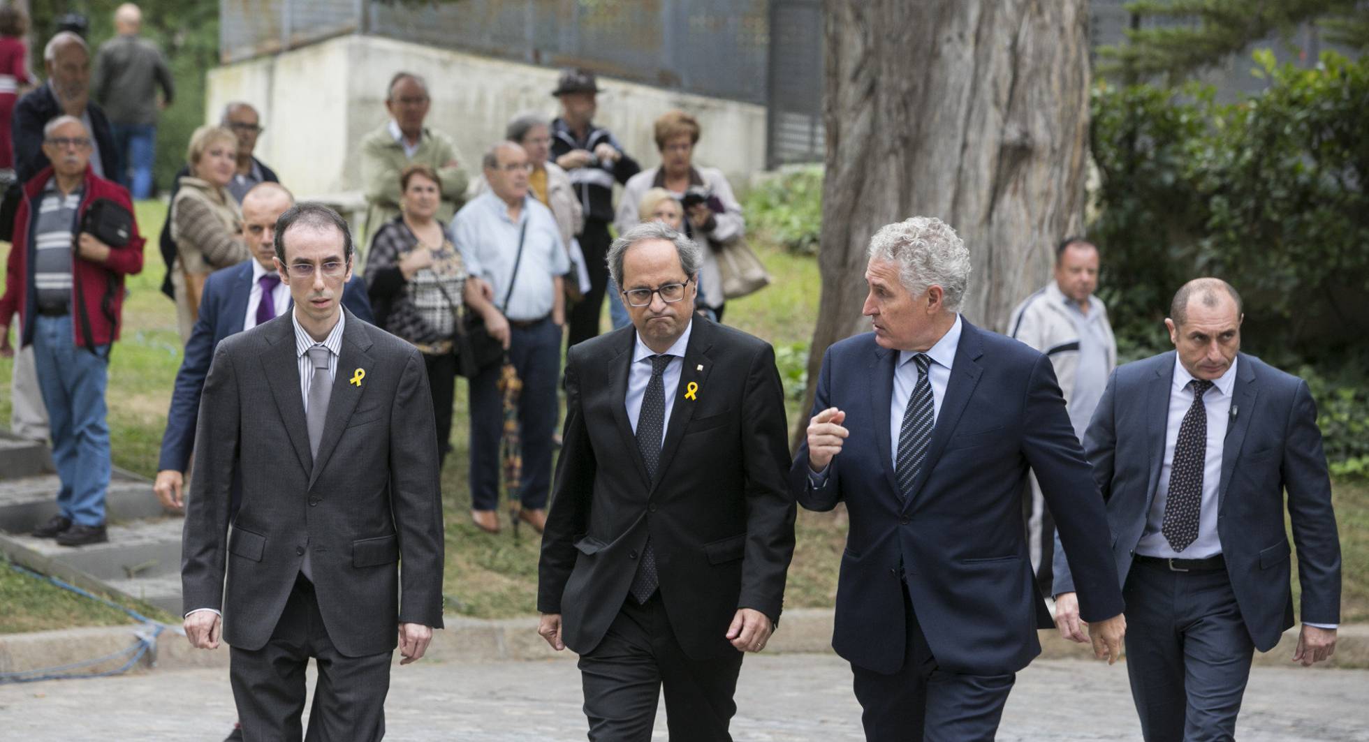 Quim Torra arribant al funeral.