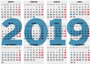 Calendario laboral para 2019