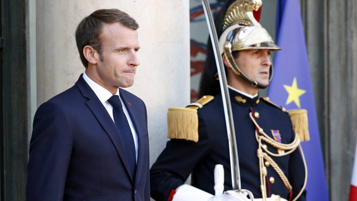 Macron, ayer en el Elíseo.