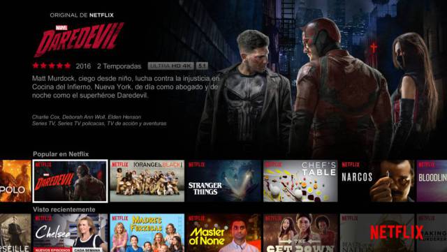Parrilla de series de Netflix España.