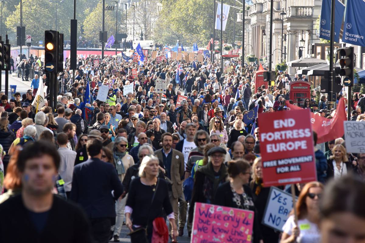La manifestación que ha recorrido el centro de Londres este sábado.