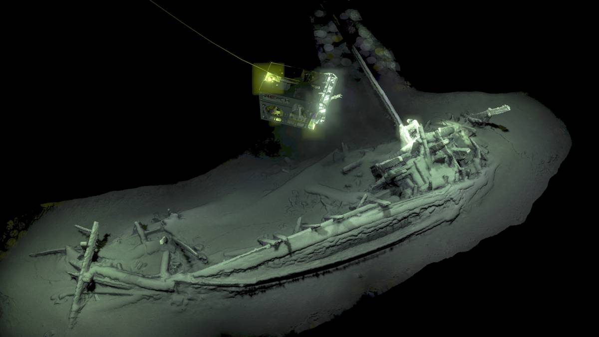 Simulación en 3D del pecio.