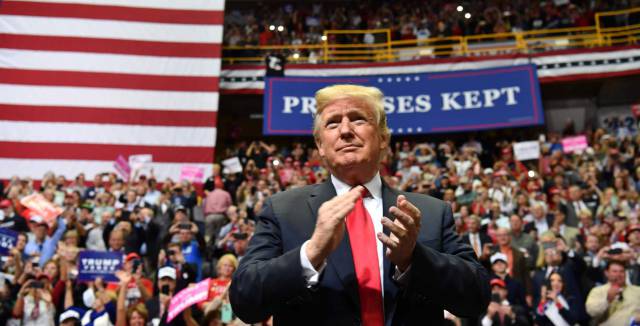 Trump campaigning for the mid-term election.