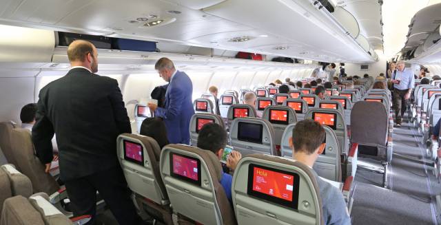 Passengers on an Iberia flight.