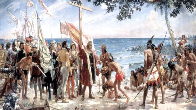'Primer homenaje a Colón', de José Garnelo y Alda.