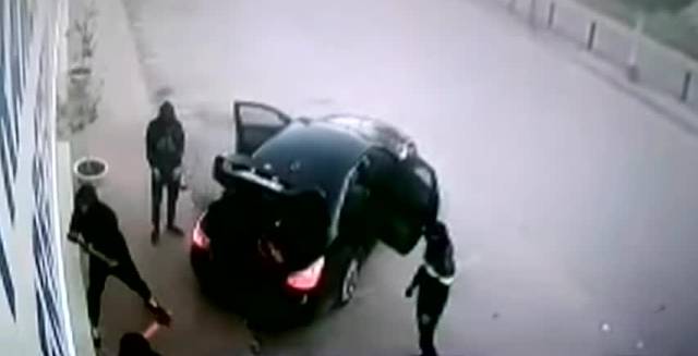 Security footage of the heroic act.