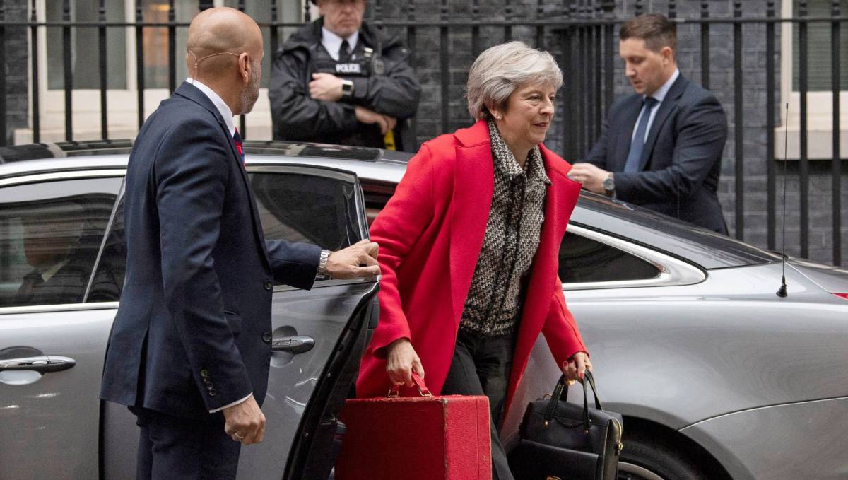 Theresa May, ayer en Downing Street.
