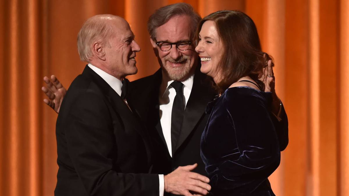 Frank Marshall, Steven Spielberg y Kathleen Kennedy.