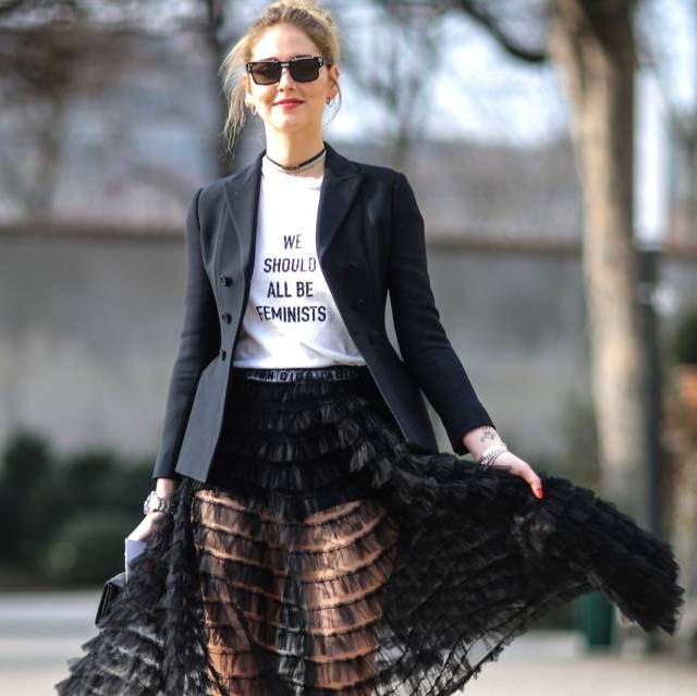 Chiara Ferragni atiende al desfile de Christian Dior, en la semana de la moda en París 2018.