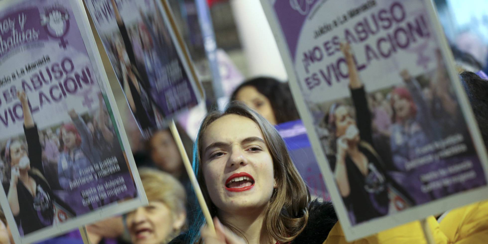 Manifestación frente al Ministerio de Justicia por la sentencia del caso Manada-