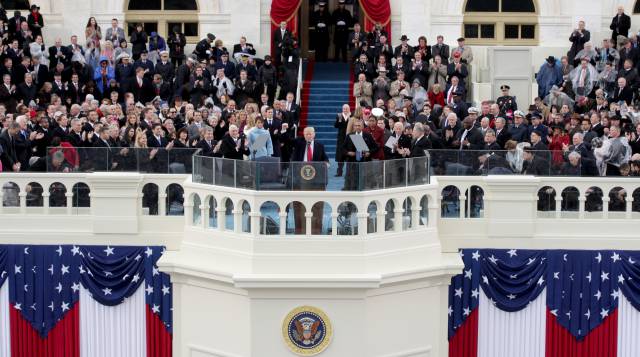 Discurso inaugural de Trump en enero de 2017.