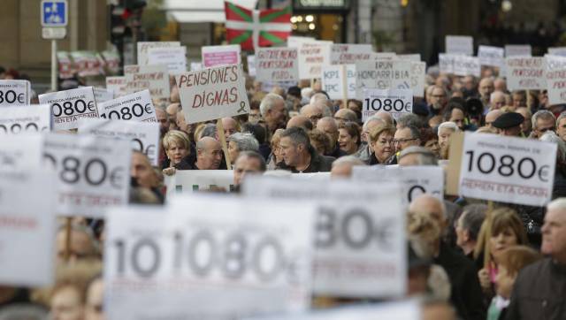 Manifestación de pensionistas en San Sebastián.