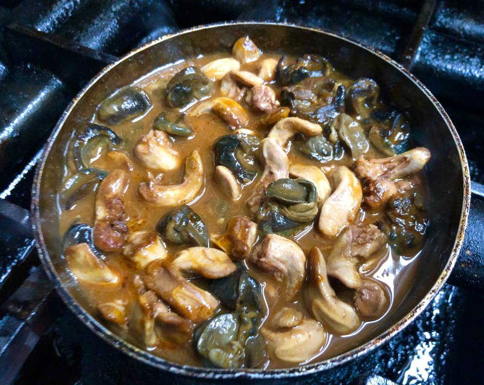 ESTOFADO DE LENGUAS DE CONEJO CON CARACOLES CAPEL