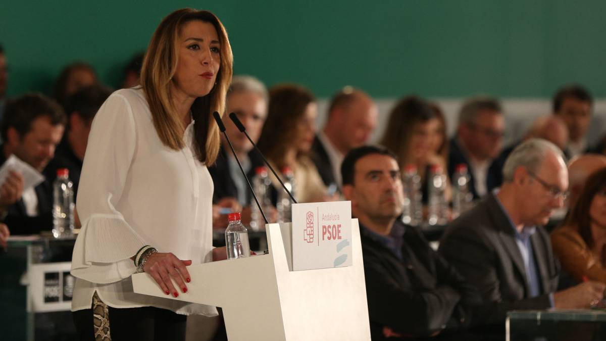 Susana Díaz, en la reunión del Comité Director del PSOE.