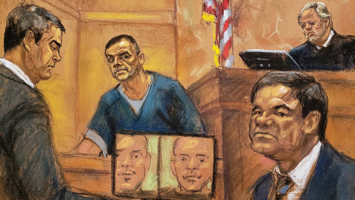 Recreación del juicio de El Chapo.