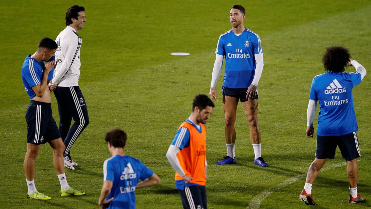 Solari e Isco, durante un entrenamiento.
