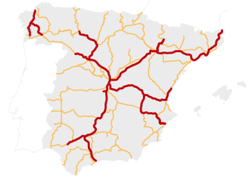 La red ferroviaria en España