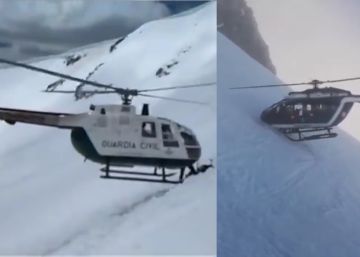 Un piloto arriesga su vida en el rescate de un esquiador en los alpes franceses