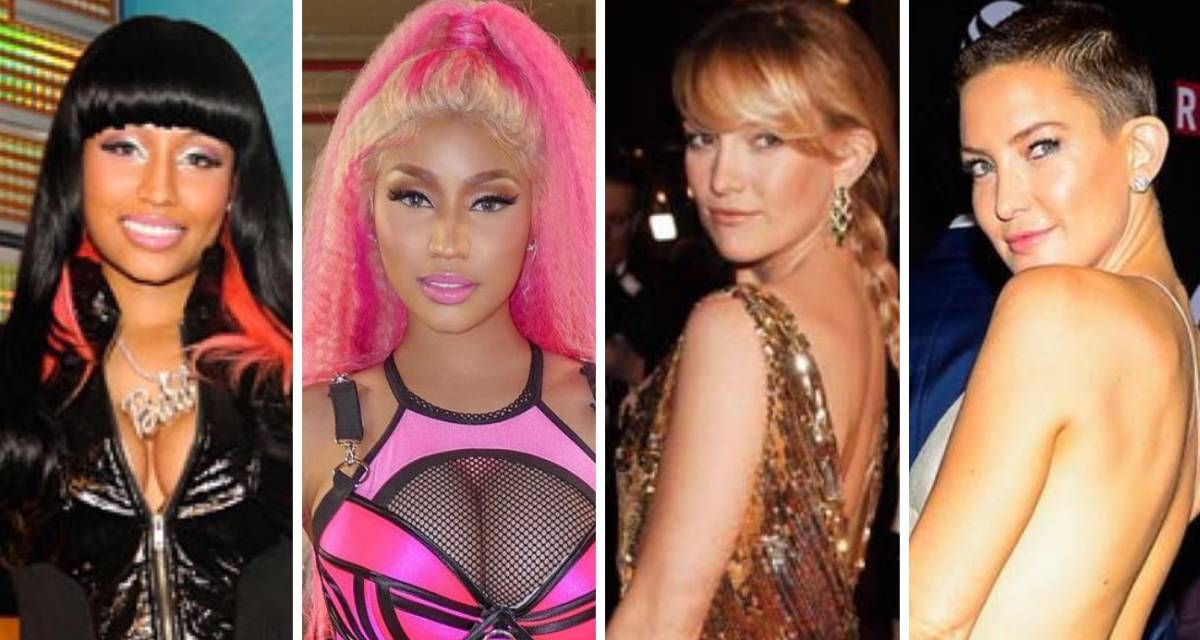 Nicki Minaj (izquierda) y Kate Hudson (derecha) en 2008 y 2018.