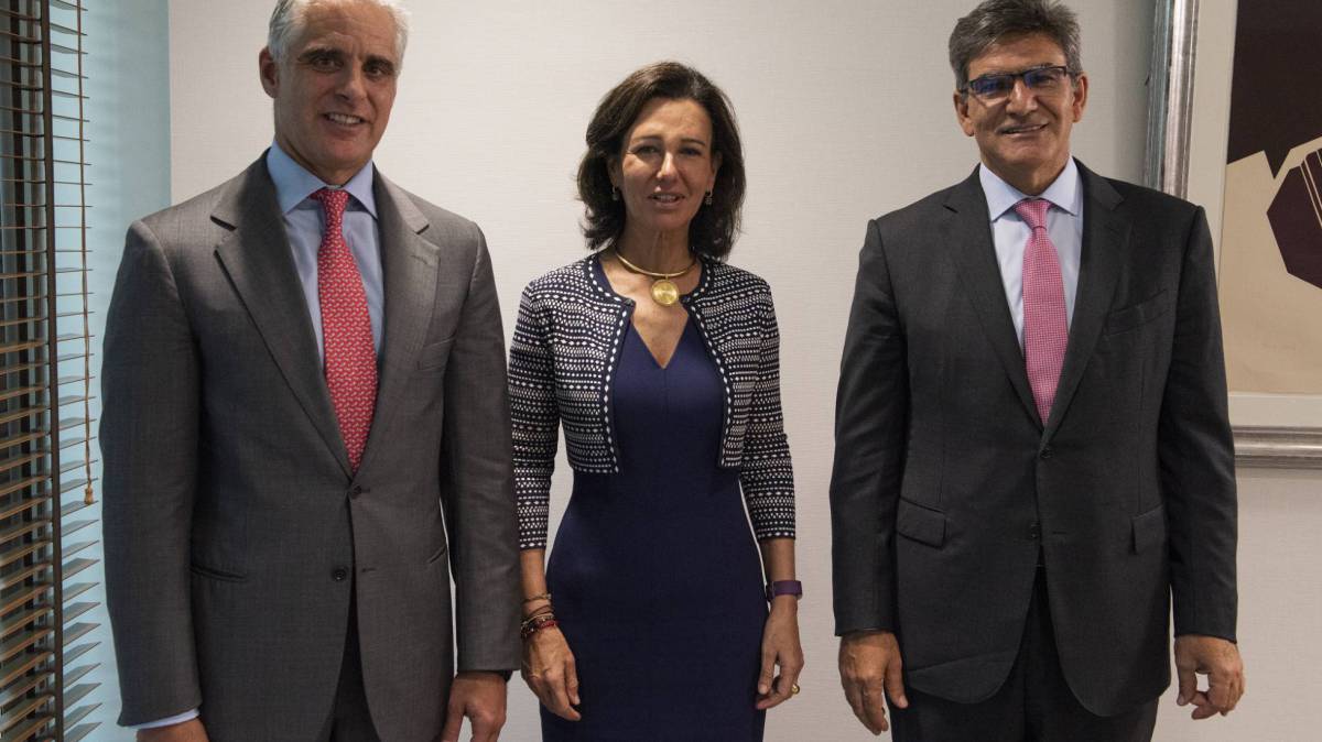 Andrea Orcel, Ana Botín y José Antonio Álvarez.