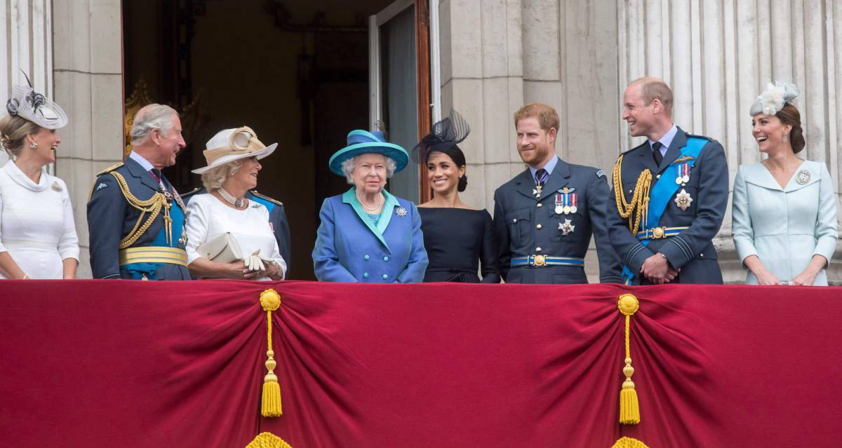 La familia real británica, en el balcón del palacio de Buckingham, en Londres, en julio de 2018.