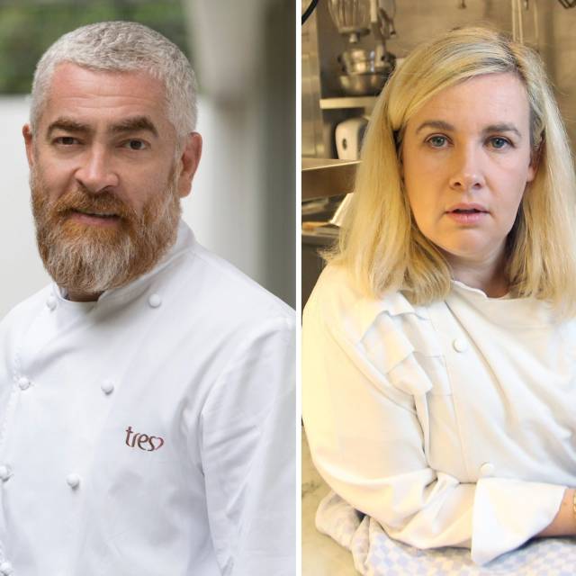 De izquierda a derecha, los chefs: Alex Atala, Hélène Darroze y Massimo Bottura.