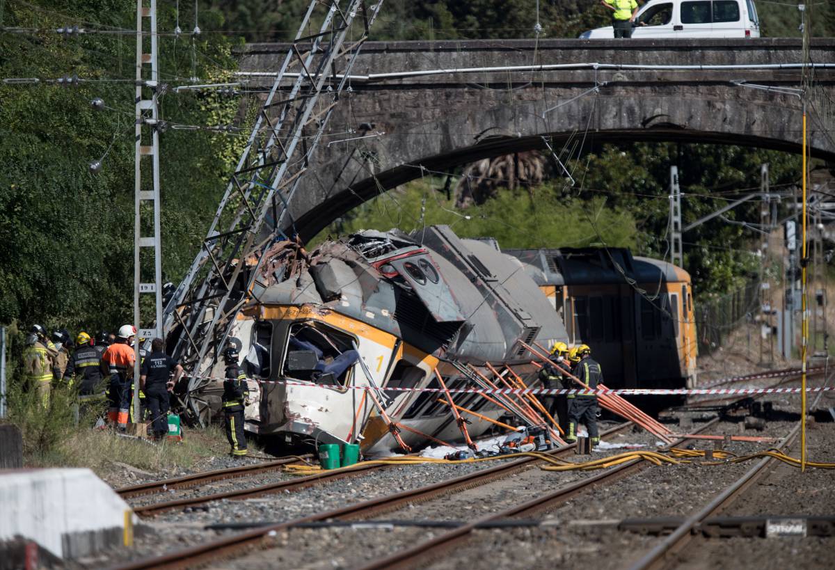 Imagen del accidente de tren en O Porriño (Pontevedra) en septiembre de 2016.