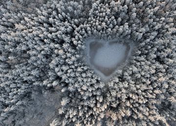 El invierno visto desde un parapente