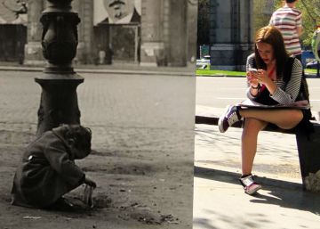 Fitting Civil War photos into images of modern-day Madrid