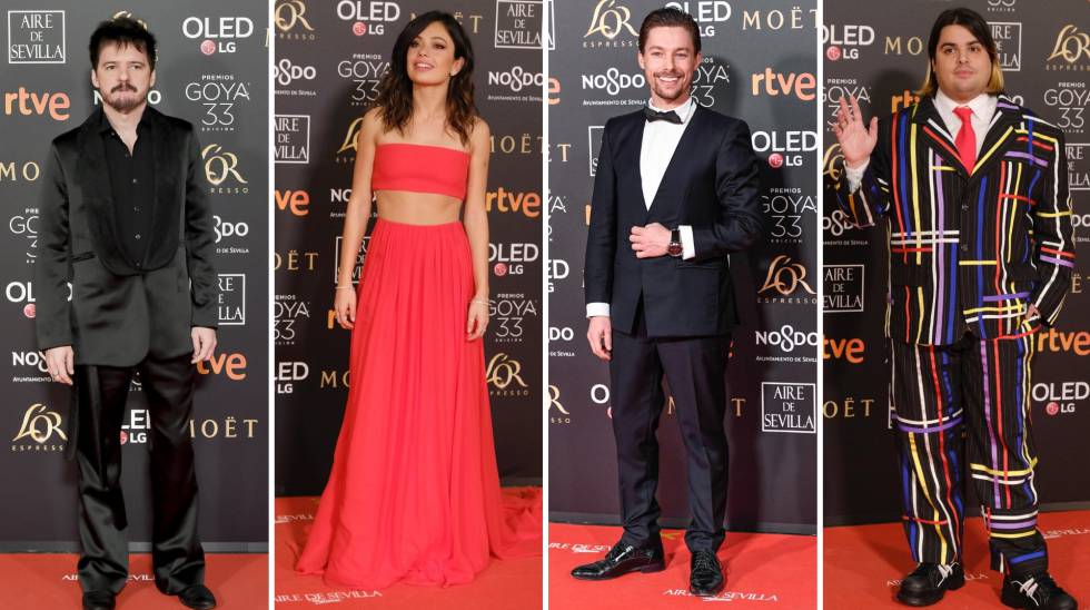 Coque Malla, Anna Castillo, Jan Cornet y Brays Efe, en la gala de los Goya 2019.