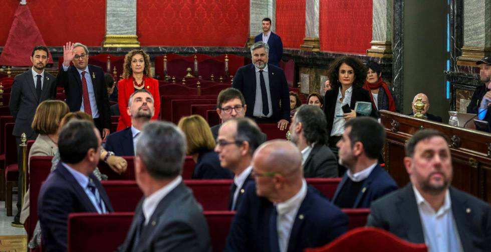La primera jornada del juicio del ‘procés’ en el Tribunal Supremo, en imágenes