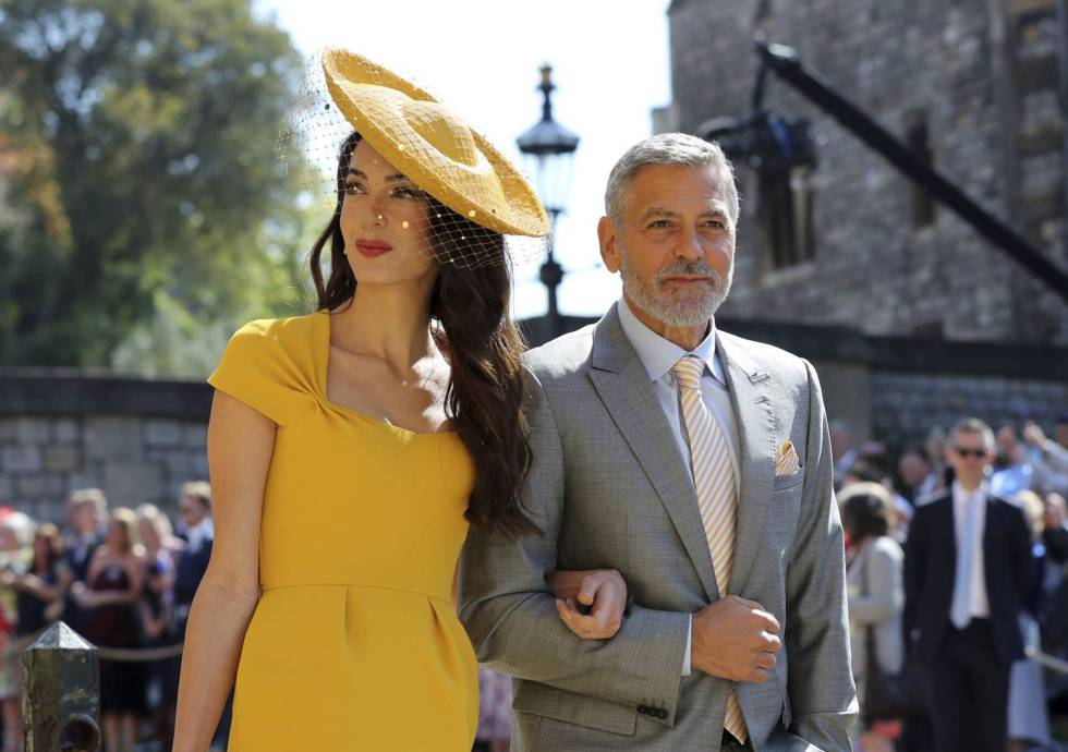 Amal y George Clooney, el día de la boda de los duques de Sussex