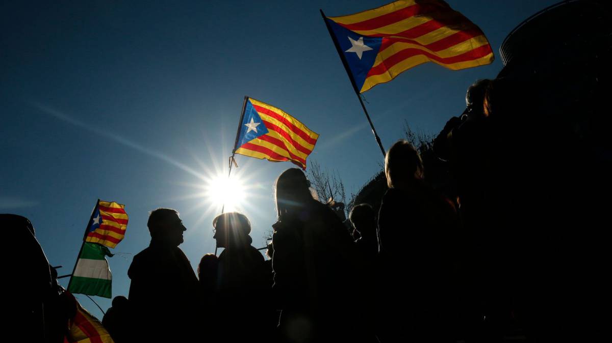 Manifestação contra o julgamento do 'próces', em Barcelona.