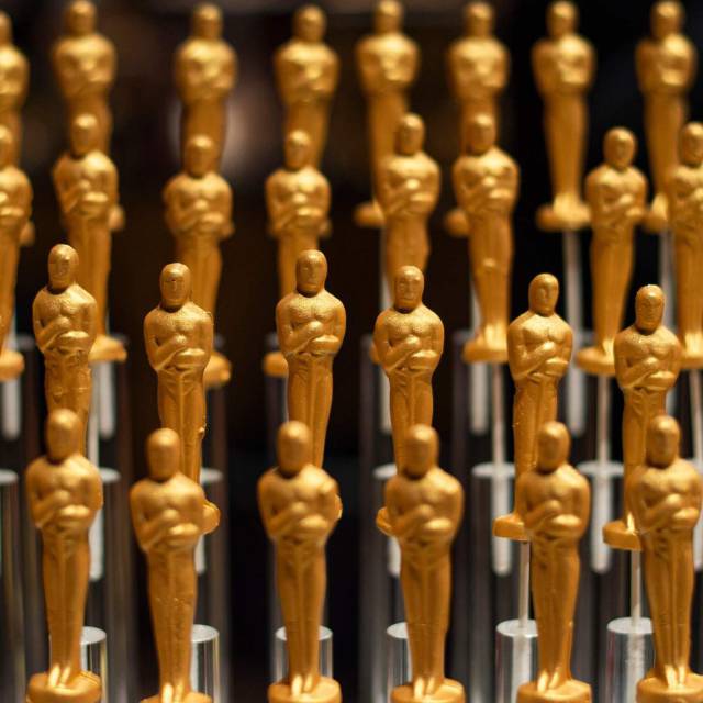 Dulces con forma de estatuilla del Oscar, en una fiesta el pasado 15 de febrero en Hollywood.