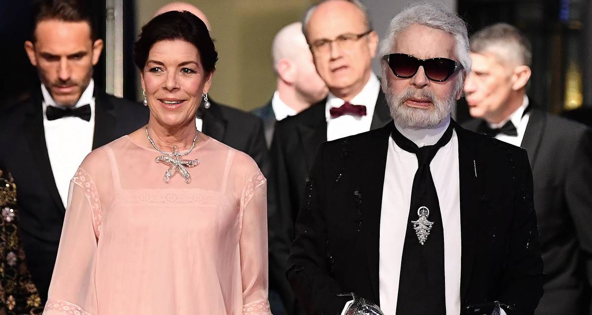 Carolina de Mónaco, con Karl Lagerfeld.