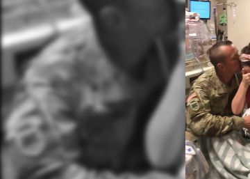 La emotiva sorpresa de un militar a su esposa