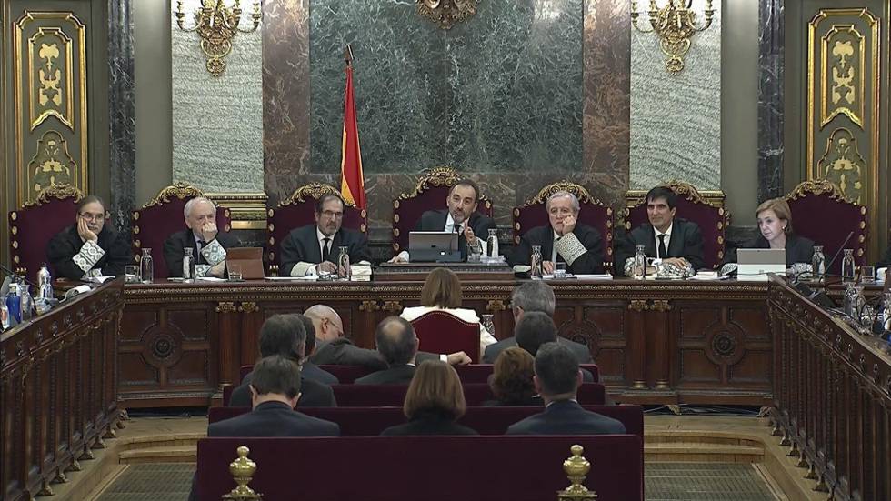 Former Catalan parliament speaker Carme Forcadell answered questions on Tuesday.