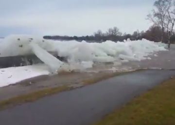 Un ‘tsunami de hielo’ golpea la frontera entre Estados Unidos y Canadá