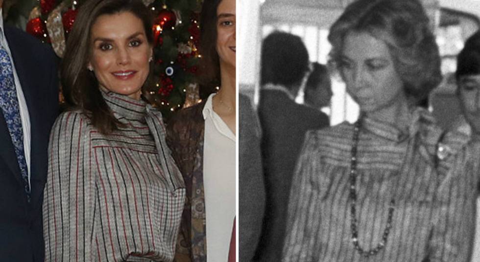 A la izquierda, la reina Letizia el pasado 5 de enero; y a la derecha, doña Sofía en 1984. rn