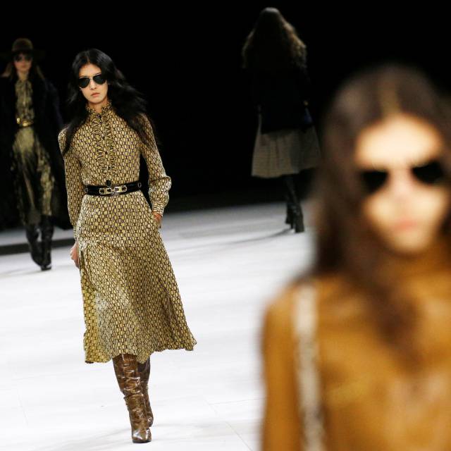 Modelos en el desfile de Celine.
