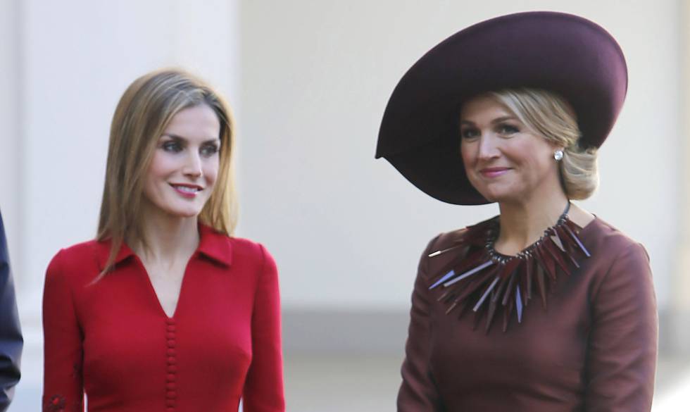 La reina Letizia y Máxima de Holanda, durante su visita a España en 2014.