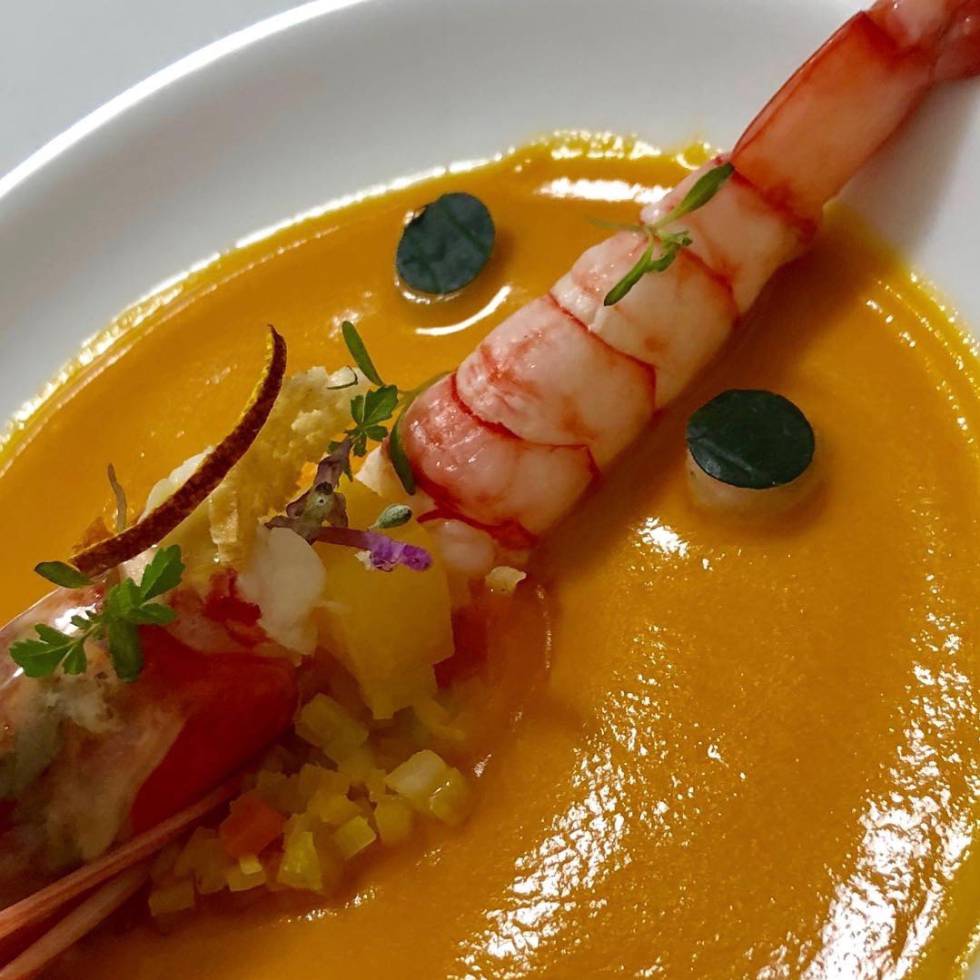 GAMBA ROJA EN ESCABECHE DE NARANJA SANGUINA AL GARUM. TERCER CLASIFICADO CAPEL